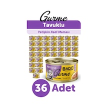 Bado Gurme Yaş Yetişkin Kedi Maması Tavuklu 85 Gr 36 Adet