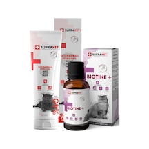 Supravet Kısırlaştırılmış Kedi Malt Macunu 100 G + Biotine Tüy Dökülmesi Engelleyici Damla 100 ML