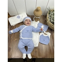 Zıpır Bebe Müslin Mavi Ayıcıklı 10 Lu Set Açık Mavi