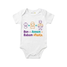 Babylimon Ben Ve Annem Babam İflas Baskılı Bebek Zıbını, Beyaz, Kısa Kollu Body Beyaz - 807107699 Beyaz