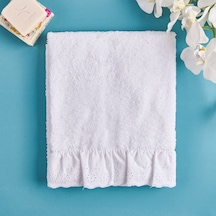 Soft Fırfırlı Yüz Havlusu - Beyaz - 50x90 Cm Renkli