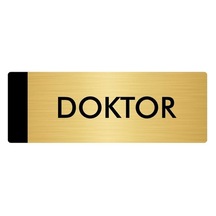 Metal Yönlendirme Levhası, Departman Kapı Isimliği Doktor 7x20 Cm Altın Renk