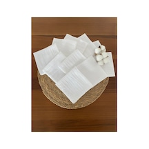 10'lu Müslin Bebek Ağız Mendili %100 Pamuk Beyaz Renk 25x25 Cm Beyaz Beyaz