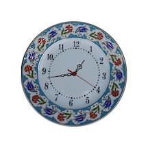 Armada Çini Prt 64 25 Cm Mavi Altın Yaldızlı Lale Karanfil Desenl