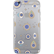 Printify Apple Uyumlu iPhone 6s Plus İle Devil Eye 5 Kamera Korumalı Şeffaf Silikon Kılıf 0166e