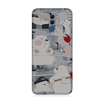 Huawei Mate 20 Lite Uyumlu Yaramaz Kutup Ayısı Desenli Silikon Kılıf
