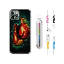 Apple Uyumlu iPhone 12 Pro Max Kılıf Kablo Koruyuculu Boks Eldiveni 1763
