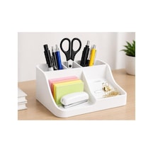 Masa Üstü Kalemlik Organizer 3d Baskı Şık Tasarım Çalışma Masası Organizer 17x13 Cm Beyaz Beyaz