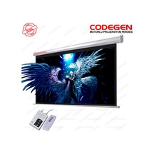 Codegen Ex-18 Motorlu Projeksiyon Perdesi 180x180 Elektrikli Uzaktan Kumandalı Arkası Siyah Fonlu -