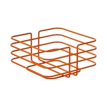 Edora Home Turuncu Çok Amaçlı Sivri Köşeli Kare Sepet - Metal Paslanmaz Turuncu