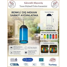 Trendhomm Ağaç Feneri - Dekoratif Bahçe Feneri - Su Geçirmez - Mavi