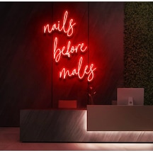 Nails Before Males Yazılı Neon Tabela Kırmızı