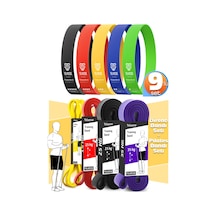 9lu Tera Set 5+15+25+35 Kg + 5li Pilates Direnç Bandı Barfiks Lastiği Loop Band Mix Ton Çok Renkli