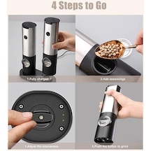 Besthome1 Tuz & Karabiber Otomatik Doldurma Değirmeni Usb C Gümüş 52944521 Gümüş