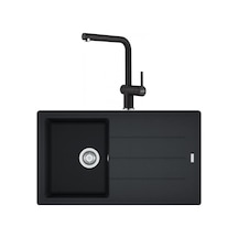 Franke Basis Bfg 611-86 Nero Granit Evye + Active Plus Doccia 2.0 Batarya Seti