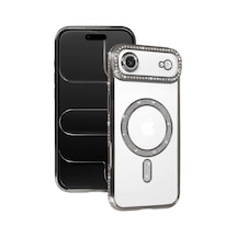 Apple İphone 17 Air Joke Simli Magneticsafe Kılıf - Gümüş