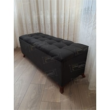 Lüks Sandıklı Kapitoneli Ayakucu Puf Bench 120 Cm Ceviz Ayak