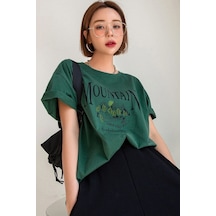 Uyguntarz Unisex Montain Baskılı T-shirt Yeşil