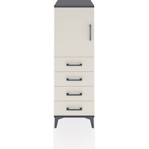 Hyperion Dolap 2 Raflı 4 Çekmeceli Tek Kapaklı 44x44x134 Antrasit-aytaşı Antrasit