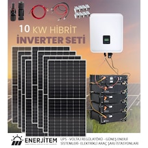 Enerjitem Hibrit Akülü 10kw Güneş Enerjisi Solar Paket,tümmalzeme
