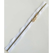 Angel Çanta Aksesuar Başlıklı Fermuar 40 Cm Light Gold Metal Beyaz