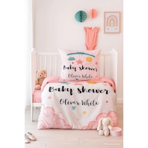 Yenidoğan Kız Bebek Nevresim Takımı %100 Pamuklu Baby Shower White Çok Renkli