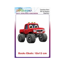 Kırmızı Araba Ütü İle Yapışan Tişört Tekstil Baskı 2945