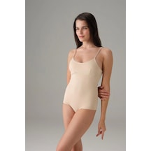 Kadın Ten Dikişsiz İnce Askılı İnvizible Body 12123 Ten