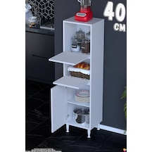 Vento 40 Cm Çok Amaçlı Mutfak Kiler Dolabı Üst Kapaklı Banyo Ayakkabılık Boy Mutfak Dolabı 40x150x32 Beyaz