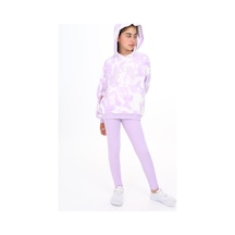 Toontoy Kids Toontoy Kız Çocuk Batik Desenli Taytlı Takım Lila