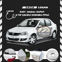 Dacia Logan Oto Araç Kapı Koruma Fitili 5metre Parlak Beyaz Renk