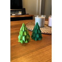 Kazanova Design Yılbaşı Çam Ağacı Masaüstü Süs 8 Cm Yeşil 2'li Set Dekoratif Hediyelik Diğer