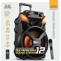 Wr170 12 2 100w Bluetooth Müzik Kutusu 2 Kablosuz Mikrofon & Kumandalı Rgb Işıklar-134533