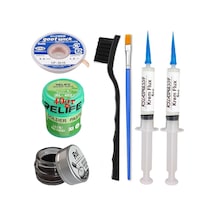 Relıfe Rl-402 Krem Lehim 183 C 40gr Havya Uç Temizleyici Flux Lehim Toplama Cp-3015 Emme Teli Fırça Seti10