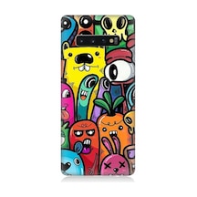 Samsung Galaxy S10 Uyumlu Komik Sebze Ve Hayvan Karakterler Desenli Silikon Kılıf