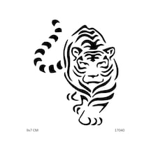 Airbrush Tattoo Kaplan Yapışkanlı Stencil Süsleme Ve Boyama Kalıbı