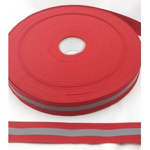 3,0 Cm Genişliğinde 5 Metre Uzunluğunda Dikilebilen Fosforlu Kırmızı Polyester Reflektör Şerit