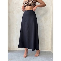 Uzun Astarlı Etek S255043 Siyah