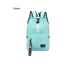Saf Renk Su Geçirmez Büyük Kapasiteli Çantalar Okul Çantası Seyahat Sırt Çantası Sırt Çantası Green Yeşil