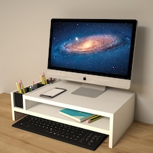 Emkawood Sally Monitör Yükseltici Laptop Standı Beyaz