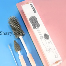 Sıcak 1 Takım Şişe Temizleme Fırçası Yumuşak Silikon Süt Şişesi Fırçası Bebek Emzik Bardağı Meme Temizleme Fırçaları Seti Mutfak Temizleme Aracı