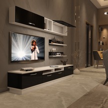 Decoraktiv Trendstyle 5220 Mdf Tv Ünitesi Tv Sehpası Beyaz - Siyah