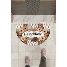 Rugmood Modern Dijital Paspas Hoşgeldiniz Çiçek Desern Kapı Önü Paspası Çok Renkli