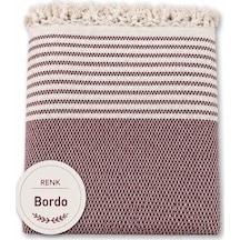 Pamuklu Kaymaz Dokuma Koltuk Örtüsü 180x220 - Bordo