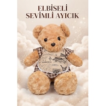 Elbiseli Sevimli Ayıcık 60 Cm Figür Peluş Oyuncak - Büyük Ultra Yumuşak Peluş Oyuncak Kahverengi