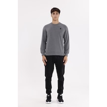 Rowinger Minimal Logolu Bisiklet Yaka Ribana Manşetli Rahat Kalıp Mevsimlik Sweatshirt A.melanj