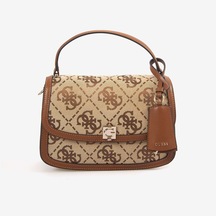 Guess Kadın Vegan Audrey Logo Postacı & Çapraz Çantası Hwjg9755210 Kahverengi