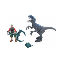 Sunman Oyuncak Oyun Set Dıno Valley Dınodanger 1fgr./1dinozor 2a. - Gri Standart