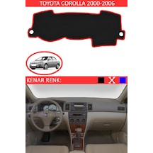 808 Group Toyota Coralla 2000-2006 İçin Uygun Torpido Koruma Halısı Siyah Kenar Renk Kırmızı