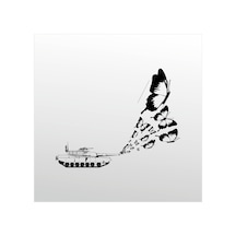 Folyo Sticker Tank Ve Kelebek 50cm Uzunluk Siyah